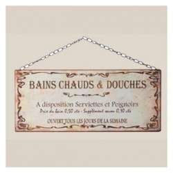 plaque salle de bain retro