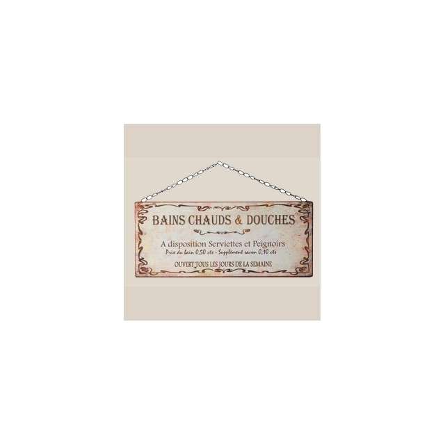 plaque salle de bain retro