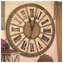 Horloge Gare metal bois Murale Style Industriel  Ø93 cm