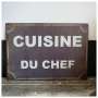 Plaque métal Cuisine du chef ambiance Rétro