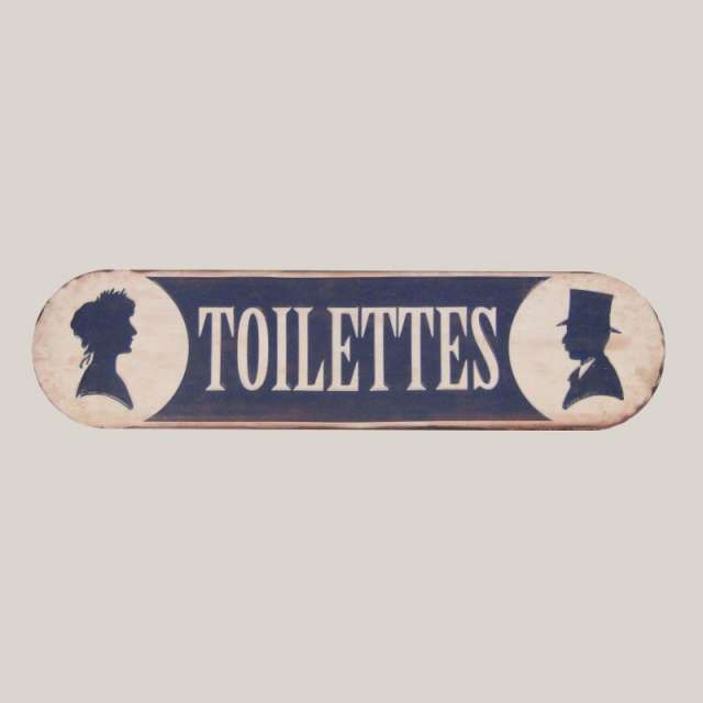 Plaque de Porte Toilettes style Brocante