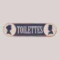 Plaque de Porte Toilettes style Brocante