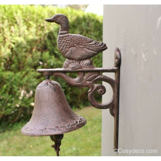 Cloche fonte pour porte d'entrée décor Oie