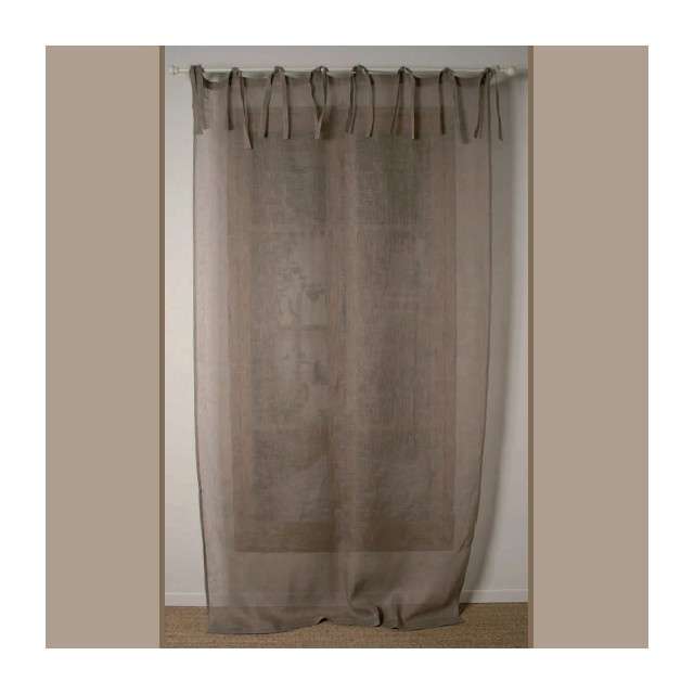 Rideau 100% voile de Lin  Nouettes Taupe