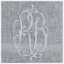 Brise-bise Lin Blanc Monogramme sur Mesure Marguerite