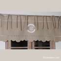 Cantonniere Lin Naturel 140cm Decoration Monogramme