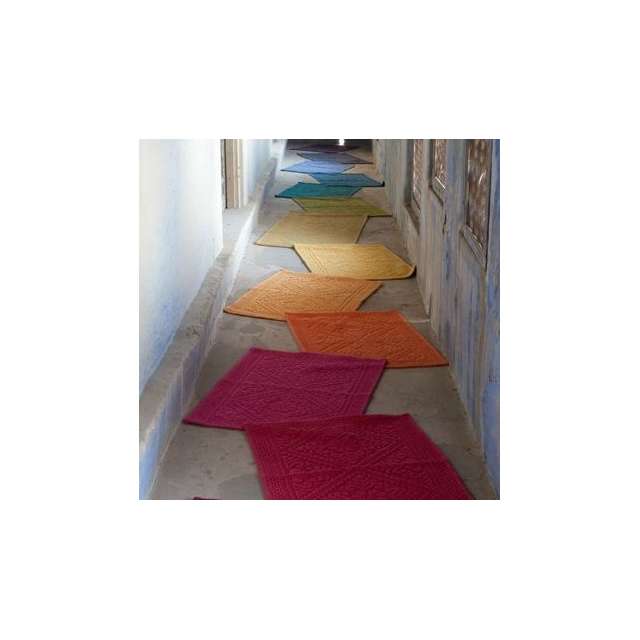 Grand Tapis Orange en éponge style hammam