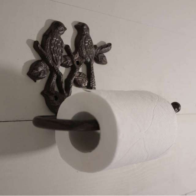 Dérouleur Papier toilettes fer forge Oiseaux