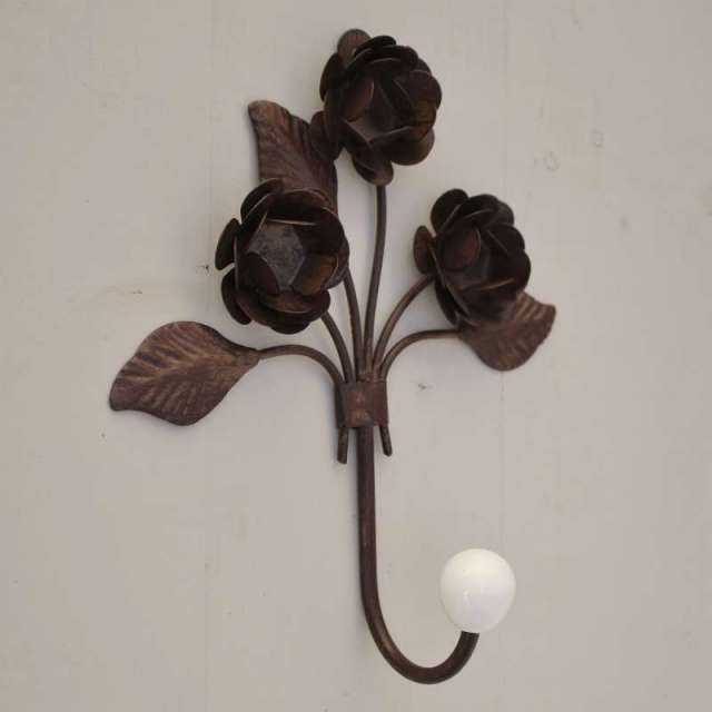 Porte manteau fer deco roses anciennes