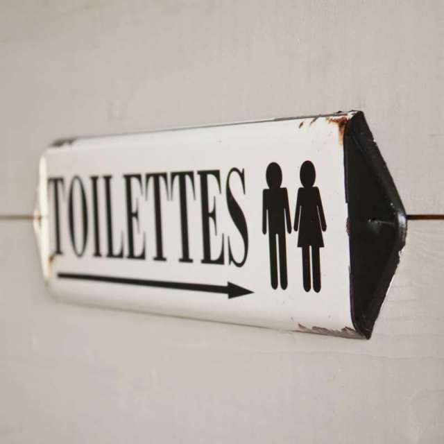 Plaque de Porte Toilettes vintage emaillée