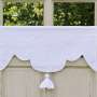 Cantonniere lin Blanc Style ancien Monogramme