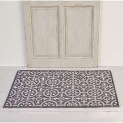 Tapis Carreaux de Ciment Gris lavable machine