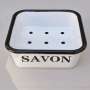 Porte Savon métal blanc retro chic deco