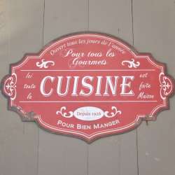 Plaque métallique Cuisine Style Rétro