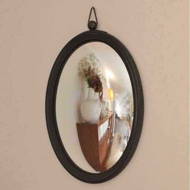 Miroir convexe Oval Bois noir chehoma