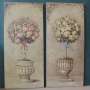 Duo de tableaux roses shabby chic