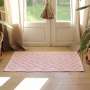 Tapis Lirette portugaise en coton Rose