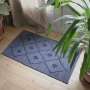 Petit Tapis coton losanges tissage artisanal Portugal bleu marine