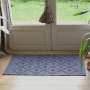 Petit Tapis coton losanges tissage artisanal Portugal bleu 