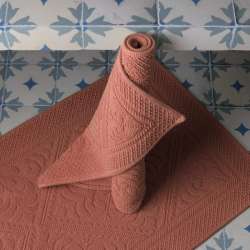 Tapis de bain Enzo Vivaraise style hammam Coloris Blush