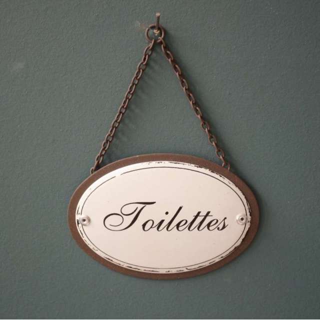 Plaque porte toilettes retro