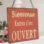 Plaque deco Ouvert Fermé decoration retro cosy