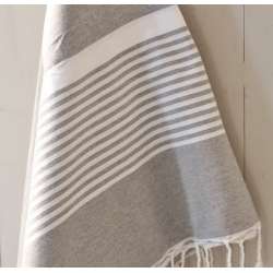 Grande fouta Grise et blanche