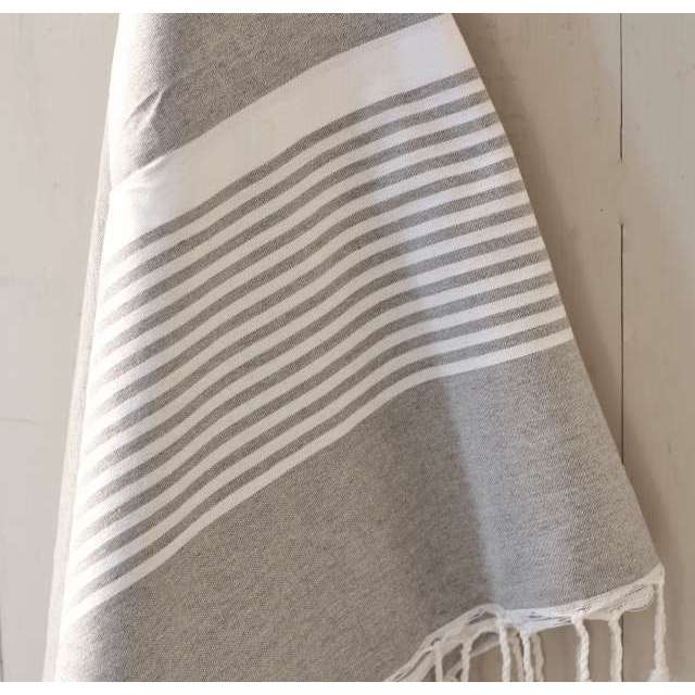 Grande fouta Grise et blanche