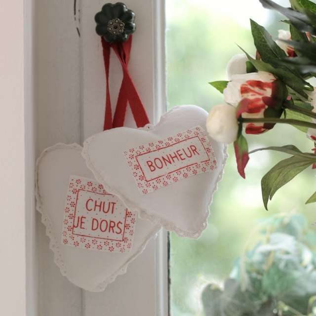 Pompon Coeur message Comptoir de Famille