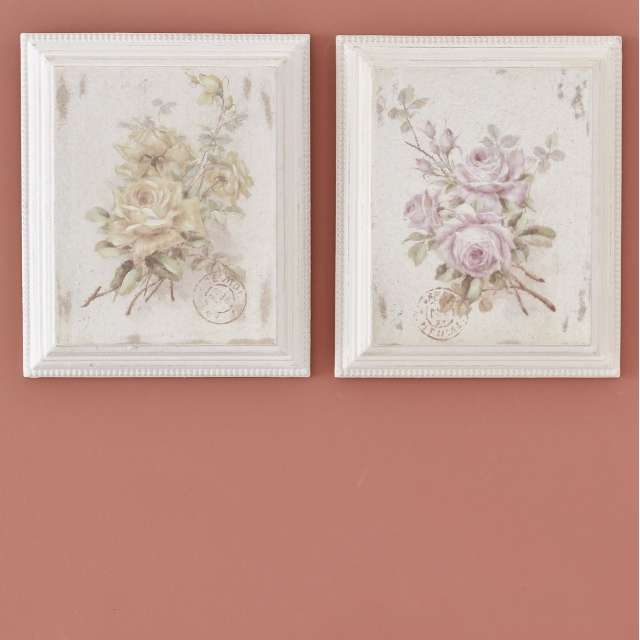 tableaux Shabby Chic décoration Rose ancienne