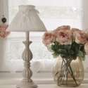 Lampe Bougeoir grise Style Shabby Chic avec Abat-jour